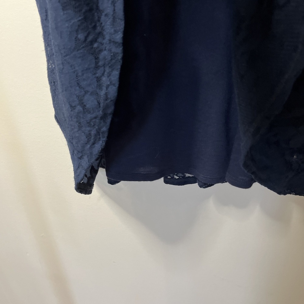 Abercrombie & Fitch Lace Mini Dress Fit Flare Navy Blue Party Cocktail Small - Picture 6 of 7